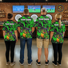 Load image into Gallery viewer, Green Grafffiti Play Darts Polo &amp; Quarter Zip Shirt Personalized Funny Crocodile Men Darts Jersey NYN2948