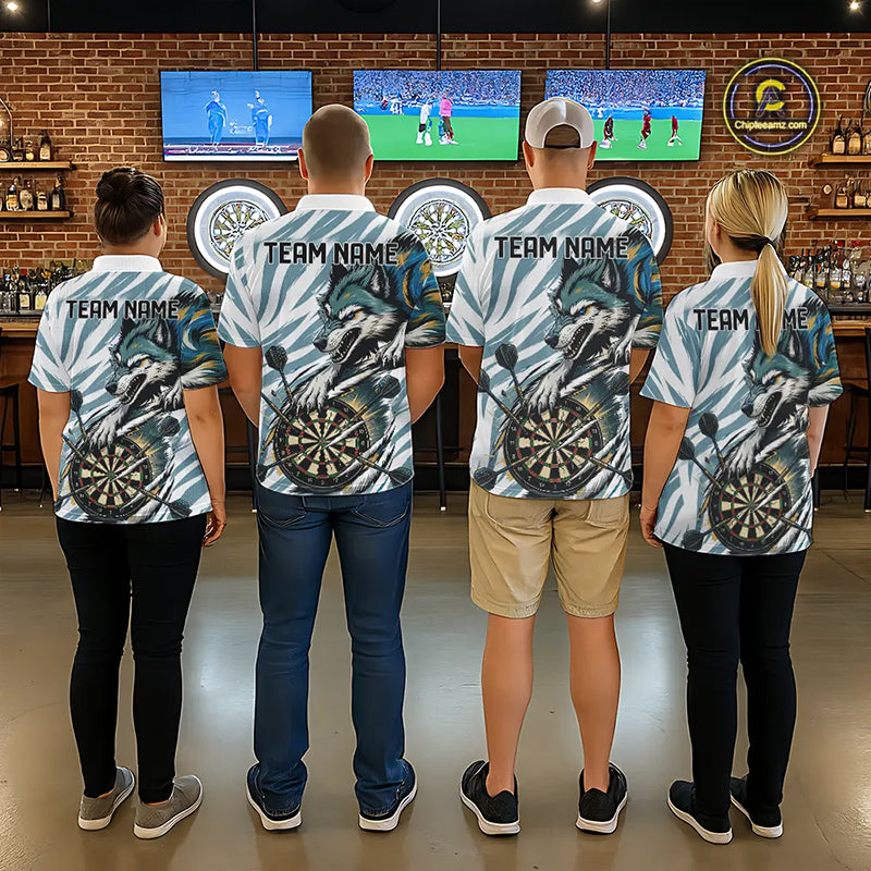 Personalized Cracked Darts Polo & Quarter Zip Shirt Custom Funny Wolf Claws Darts Attire For Women NYN2950
