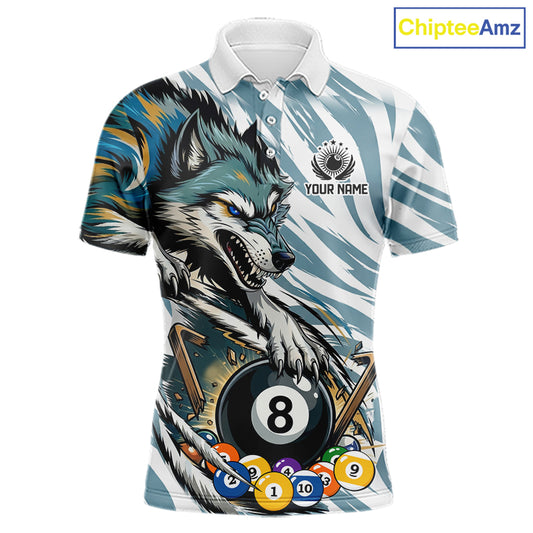 Personalized Wolf Claws 8 Ball Billiard Pool Shirt Custom Funny Billiard 3D Team Attire For Men NYN2951