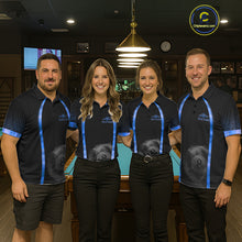 Load image into Gallery viewer, Black&amp;Blue Thunder Lightning 8 Ball Pool Billiard Jerseys For Men Custom Billiard Team Shirt NYN3159
