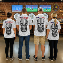 Load image into Gallery viewer, Personalized American Flag Skull Eagle Grey Camo Darts Shirts For Women Patriotic Darts Team Outfits NYN3354