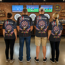 Load image into Gallery viewer, Custom Funny Rich Eagle Grunge US Flag Darts Quarter-Zip Shirts For Women Patriotic Darts Team Jerseys NYN2757