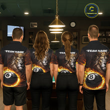 Load image into Gallery viewer, Yellow Flames Crown Lion Pool 8 Ball Men Billiard Polo &amp; 1/4-Zip Shirt Custom Billiard Attire NYN2605