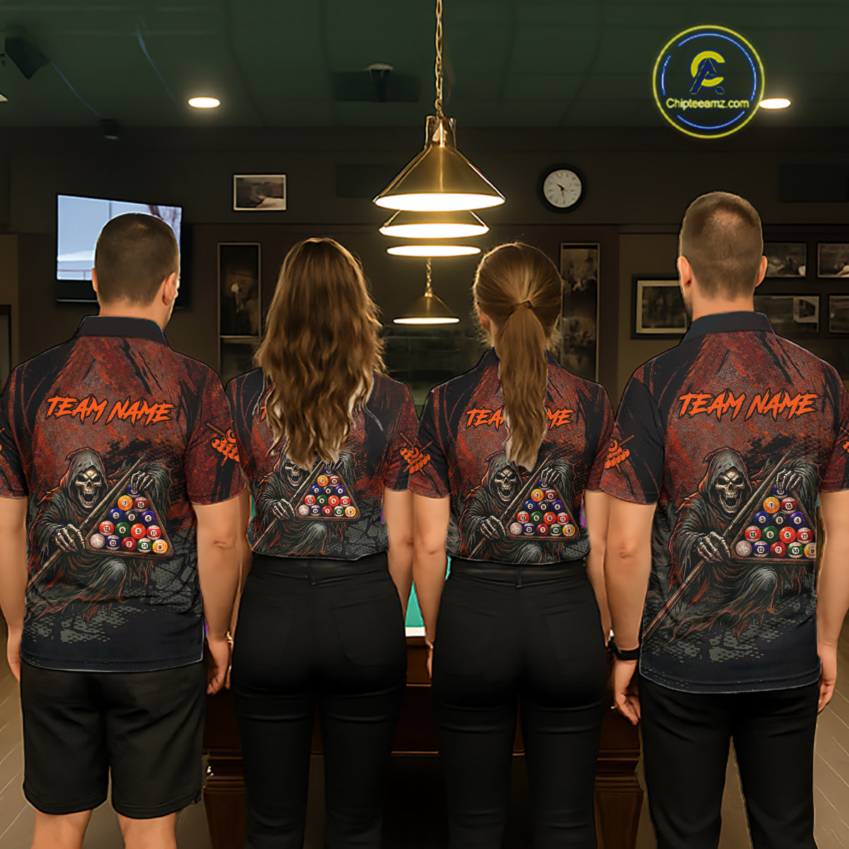 Custom Black And Gold 8 Ball 9 Ball Break Glass Billiard Shirt For Women, Pool Billiard Clothes Jersey NYN3019