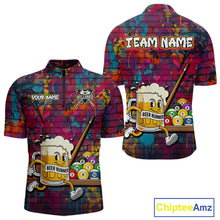 Load image into Gallery viewer, Funny Beer Play Pool 8 Ball Men's Billiard Team Shirt Custom Colorful Splatter Billiard Attire NYN2476