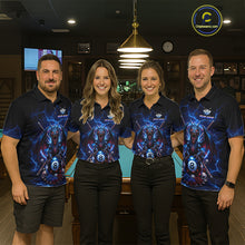 Load image into Gallery viewer, Custom Dragon Roses 8 Ball Billiard Pool Shirt For Men Thunder Blue Red Skull Team Billiard Jersey NYN3068