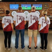 Load image into Gallery viewer, Personalized White And Red Striped Leopard Darts Quarter-Zip Shirts For Women Dart Team Jerseys NYN2197