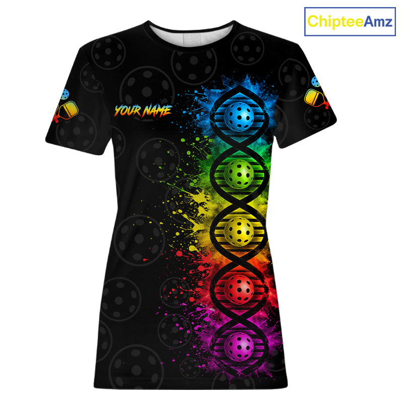 Colorful Splatter Pickleball Shirt Is In My Dna Custom Pickleball Tournament Team Uniform For Women NYN4114