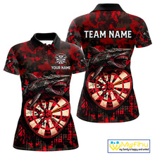 Load image into Gallery viewer, Custom Red Digital Camo Dartboard Horror Shark Darts Polo Shirt For Women Dart Gifts NYN1965