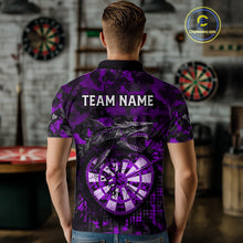 Load image into Gallery viewer, Custom Purple Digital Camo Dartboard Horror Shark Darts Polo Shirt For Men Dart Gifts NYN1967