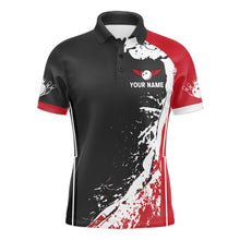 Load image into Gallery viewer, Personalized Funny Rooster Bowling Polo &amp; 1/4-Zip Shirts For Men Splatter Bowling Team Jersey NYN2725