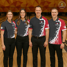 Load image into Gallery viewer, Personalized Funny Rooster Bowling Polo &amp; 1/4-Zip Shirts For Men Splatter Bowling Team Jersey NYN2725