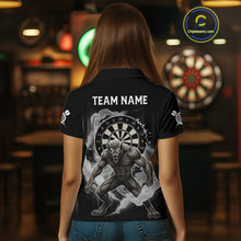 Load image into Gallery viewer, Grey Smokes Horror Wolf Grunge Dartboard Custom Darts Polo Shirt For Women Dart Gifts NYN1997