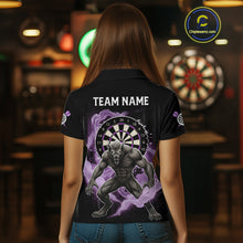 Load image into Gallery viewer, Purple Smokes Horror Wolf Grunge Dartboard Custom Darts Polo Shirt For Women Dart Gifts NYN1998
