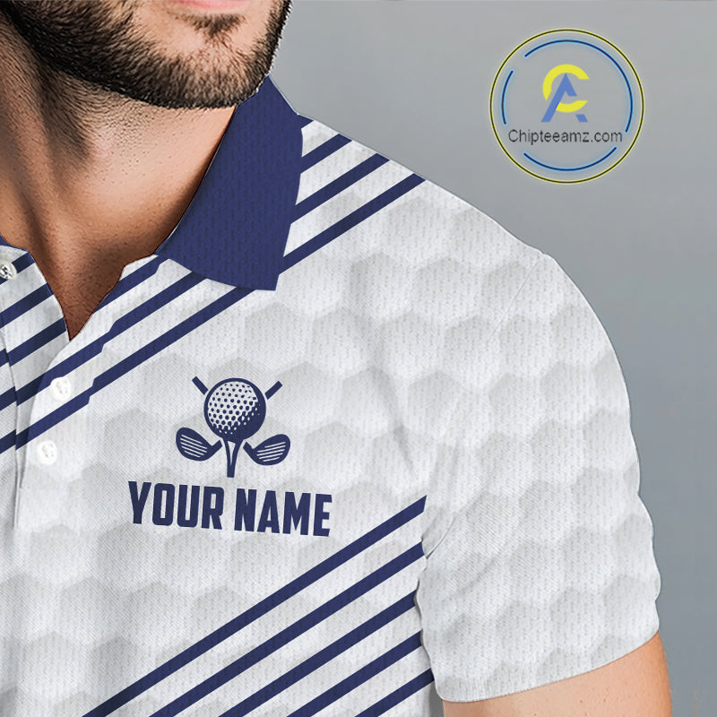 Patriotic Men's Golf Polo Shirts Custom American Flag Golf Apparel America Golf Shirt | Blue NYN3326
