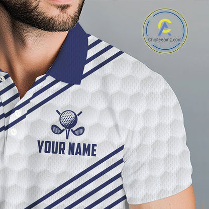 Patriotic Men's Golf Polo Shirts Custom American Flag Golf Apparel America Golf Shirt | Blue NYN3326