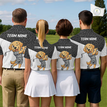 Load image into Gallery viewer, Golden Retriever Golf Shirt Personalized Black Leopard Pattern Funny Golf Polos For Men NYN3331