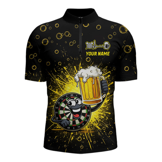 Funny Dartboard Cheer Beer Darts Team Shirt For Men Personalized Dart Quarter-Zip Jerseys NYN2574