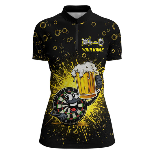 Funny Dartboard Cheer Beer Darts Team Shirt For Women Personalized Dart Quarter-Zip Jerseys NYN2574