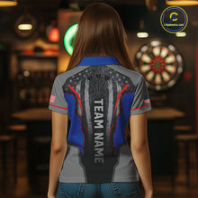 Load image into Gallery viewer, Custom Grunge American Flag Darts Polo &amp; 1/4-Zip For Women, Patriotic Dart Jerseys For Team NYN3342