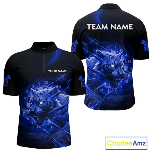 Custom Purple Fantasy Tiger Storm Dart Arrow Darts Quarter-Zip Shirt For Men Dart Team Jerseys NYN1823