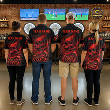 Load image into Gallery viewer, Fire Flame Skull Red Grunge Dartboard Custom Dart Quarter-Zip Shirt For Men Dart League Jerseys NYN2092