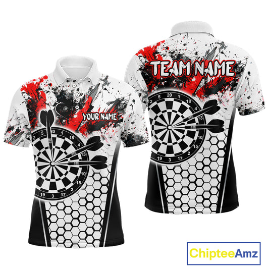 Dartboard Halftone Hexagon Grunge Darts Shirt For Men - Personalized Name For Players NYN0681