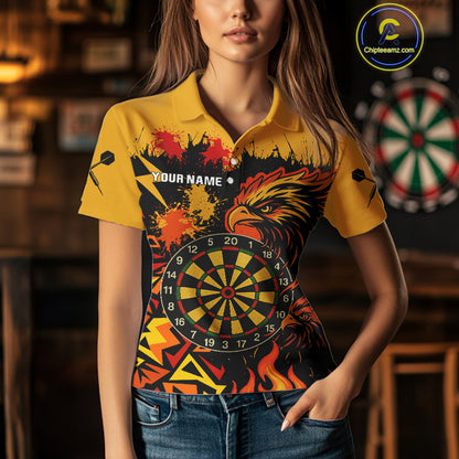 Custom Black And Yellow Flaming Eagle Darts Shirt For Women Outfits Grunge Dart Jersey NYN0399