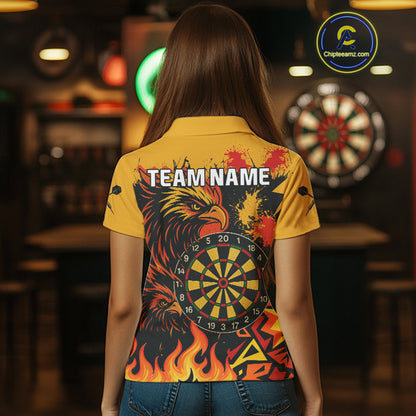 Custom Black And Yellow Flaming Eagle Darts Shirt For Women Outfits Grunge Dart Jersey NYN0399