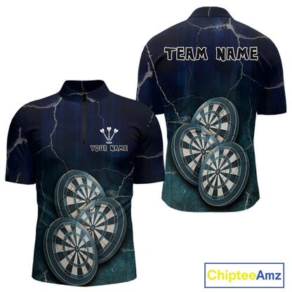 Triple Dartboards Custom Grunge Darts Team Shirt For Men | Opt1 - Blue Turquoise NYN0678