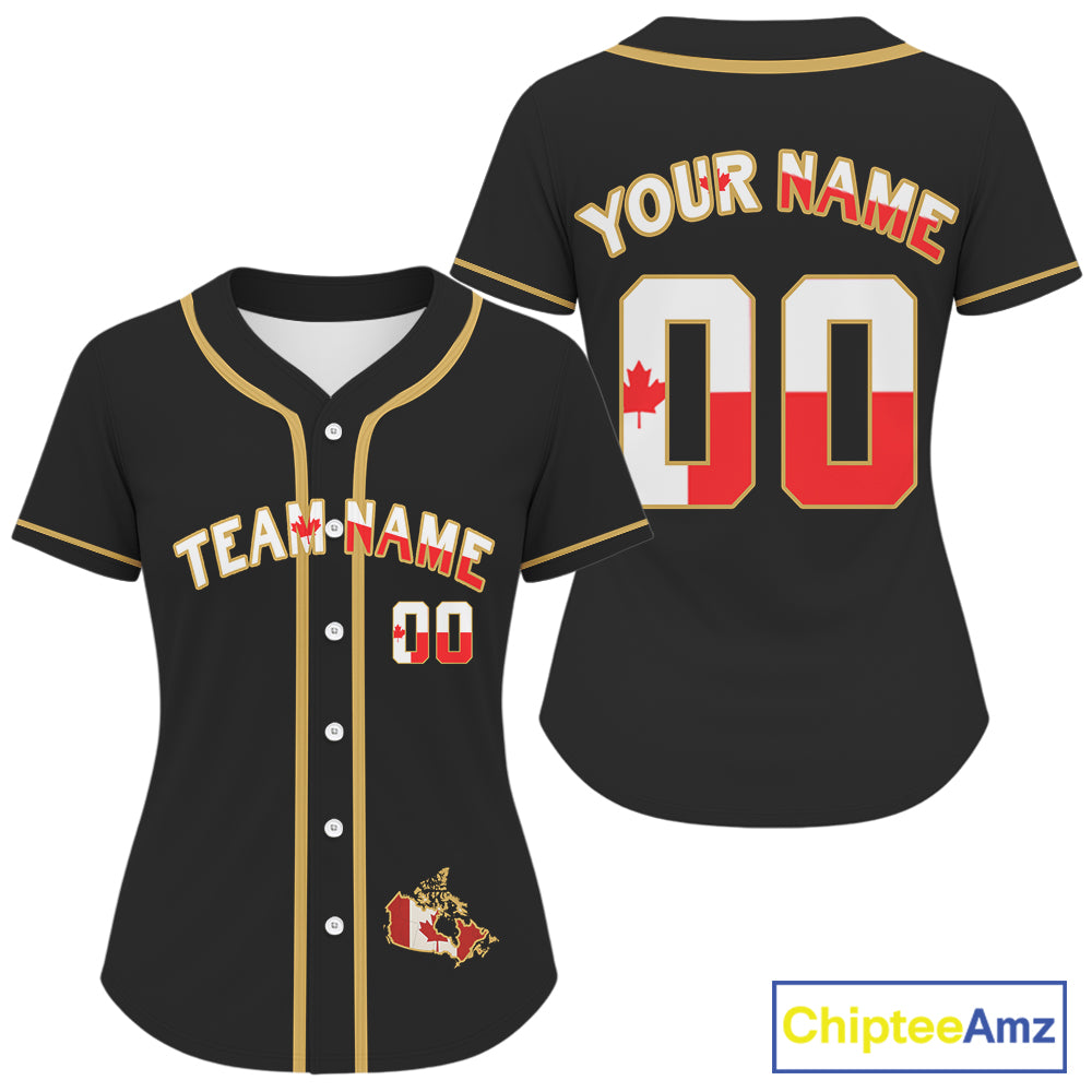 Custom Canada Flag Patriotic Baseball Jersey For Women Youth Baseball Patriotic Shirt NYN0892