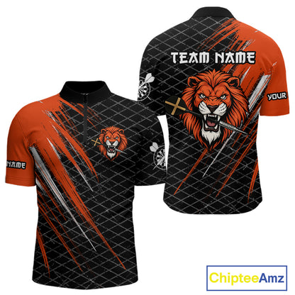 Lion Dart Arrows Grunge Style Custom Orange Dart Shirt For Men, Dart Team Jerseys NYN0101