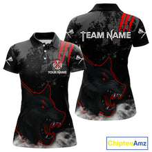 Load image into Gallery viewer, Black Darts Wolf Shirt Grunge Pattern For Women - Custom Team &amp; Player Name NYN0353