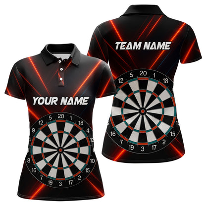 Women's Personalized Darts Shirt With Red Laser Streaks And Dual Dartboards NYN0268