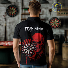 Load image into Gallery viewer, Custom Men&#39;s Darts Shirt With Blood Skull Holding Dartboard, Darts Jersey NYN0294