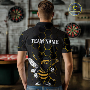 Bee Human And Dart Arrows Funny Darts Shirt For Men - Custom Name & Team Jersey NYN0669