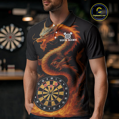 Custom Funny Dragon Darts Shirt For Men Personalized Darts Jerseys, Darts Team Shirt NYN1170