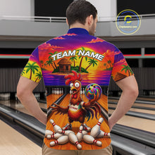 Load image into Gallery viewer, Funny Colorful Rooster Bowling Jerseys For Men Custom Summer Bowling Shirt Team Attire NYN3183