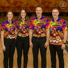 Load image into Gallery viewer, Funny Colorful Rooster Bowling Jerseys For Men Custom Summer Bowling Shirt Team Attire NYN3183