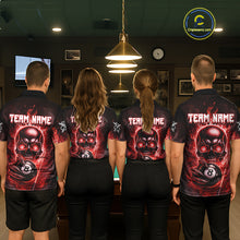 Load image into Gallery viewer, Red Flames Skull Hoding 8 Ball Pool Women Polo &amp; 1/4-Zip Shirt Custom Billiards Ball Jerseys NYN2428