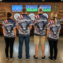 Load image into Gallery viewer, Eagle Plays Dart Arrow Freedom Patriotic Darts Polo Shirt Personalized US Flag Men Dart Jerseys NYN2519