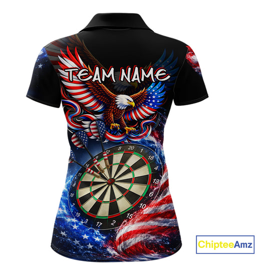 Eagle Dartboard US Flag Freedom Darts Polo Shirt Personalized Patriotic Women Dart Jerseys NYN2527