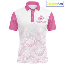 Load image into Gallery viewer, Pink Ribbon Breast Cancer Awareness Mens Polo Shirt Custom US Flag Patriotic Golf Shirt For Men NYN3099