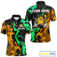 Load image into Gallery viewer, Duck Gun Men Bowling Polo Shirt Custom Grunge Youth Cute Bowling Team Attire