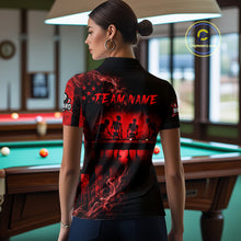 Load image into Gallery viewer, Red Smokes American Flag 8 Ball Billiard Pool Shirt For Women Custom Billiard Skeleton Team Appeal NYN3287