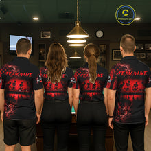 Load image into Gallery viewer, Red Smokes American Flag 8 Ball Billiard Pool Shirt For Women Custom Billiard Skeleton Team Appeal NYN3287