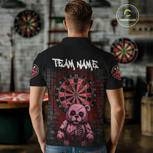 Load image into Gallery viewer, Black And Red Dripping Creepy Bear Grunge Custom Polo Dart Shirt For Men Dart Jerseys NYN2021