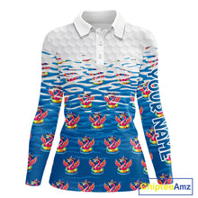 Load image into Gallery viewer, Flamingo Golf Clothing Waving Summer Golf Shirt Women Custom Floral Golf Polo, Best Golf Gifts NYN2937