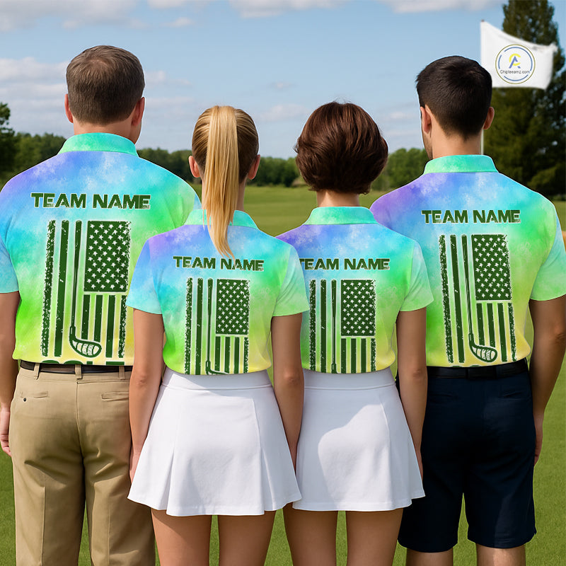 Tie Dye Golf Shirt Custom Rainbow Colorful Smoke Golf Clothing For Men Golf Team Outfits NYN3333