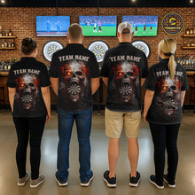 Load image into Gallery viewer, Horror Orange Splatter Grunge Skull Dartboard Dart Quarter-Zip Shirts For Women Custom Dart Team Jerseys NYN2727